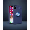iPhone XS Max Kılıf Range Yüzüklü Silikon - Mavi