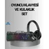 Işıklı Oyuncu Klavye Mouse ve Bluetooth Kulaklık Seti Türkçe Q USB