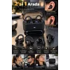 Kablosuz Bluetooth Kulaklık 4 Kulaklıklı 2’si 1 Arada Siyah