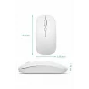Kablosuz Mouse Fare Şarjlı Bluetooth Wireless Çift Modlu Sessiz