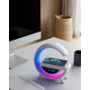 Kablosuz Şarjlı Bluetooth Hoparlör RGB Işık Gece Lambası Dijital Saat