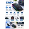 Kablosuz Şarjlı Sessiz Tıklamalı Ergonomik Mouse