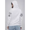 Kadın 3 İplik Pamuklu Kapüşonlu Baskılı SweatShirt hoodie - Beyaz