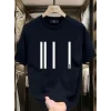 Kadın Kısa Kol Yazlık Tişört Bisiklet Yaka Baskılı Oversize T-Shirt - Siyah