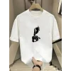 Kadın T-Shirt Bisiklet Yaka Kısa kol Baskılı tişört - Beyaz