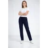 Kadın Düz Paça Beli Lastikli İpli Günlük Spor Eşofman Altı Rahat Fit - Lacivert
