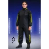 Kadın Premium Motorcu Kurye Yağmurluk Takım Su Geçirmez PVC Reflektörlü Siyah