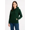 Kadın 3 İplik Pamuklu Kapüşonlu Kanguru Cepli Sweatshirt hoodie - Haki