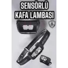 Kafa Lambası Kamp Lambası Sensörlü Şarjlı Ayarlanabilir