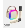 Karaoke Hoparlör Taşınabilir Çift Mikrofonlu ve LED Işıklı Bluetooth 5.0