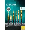 Kılavuzlu HSS Matkap Ucu 6lı SET M3-M10 Titanyum Kaplamalı