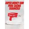 Kırmızı Parti Oyuncağı Para Saçma Fırlatma Tabancası Makinesi Super Money