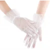 Kısa Boy Güpürlü Beyaz Puantiyeli Tül Eldiven Beyaz Renk