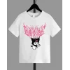 Kız Çocuk Bisiklet Yaka Baskılı T-Shirt - Beyaz