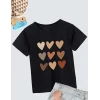 Kız Çocuk Bisiklet Yaka Baskılı T-Shirt - Beyaz