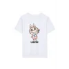 Kız Labubu Çocuk Baskılı T-Shirt - Beyaz