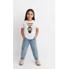 Kız Labubu Çocuk Baskılı T-Shirt - Beyaz