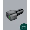 Kompakt Tasarımlı Type-C + USB Girişli Araç Şarj Başlığı