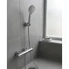 Krem Duş Başlığı Seti 4 Kademeli El Duşu Spiral Hortumlu Banyo Seti