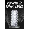 Kristal Lamba Masa Lambası Şarjlı Masa Lambası Dokunmatik Sensör Usb Şarjlı