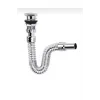 Krom Basmalı Sifon -Körüklü Sifon Bas Stoplu Lavabo Mutfak Sifonu-Paslanmaz