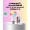 Kumanda Destekli Çok Renkli Akıllı LED Ampul
