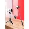 Kumandalı Tripod Telefon Tutucu Selfie Çubuğu 360 Derece Dönebilen