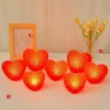 Led Işıklı Kırmızı Kalp Gece Lambası 12li Paket