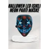 Led Işıklı Neon Maske Cadılar Bayramı Maskesi Korkunç Korku Maskesi