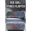 Led Işıklı Oyuncu Klavye Usb Girişli RGB Işıklı Q Klavye Mouse Hediyeli