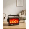 LED Şömine Efektli Kablosuz Hoparlör FM Radyo Müzik Çalar