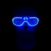 Mavi Led Işıklı Parti Gözlüğü - Neon Glow Şerit Gözlük 3 Modlu