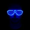 Mavi Led Işıklı Parti Gözlüğü - Neon Glow Şerit Gözlük 3 Modlu
