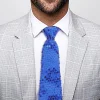 Mavi Pul Payetli Işıltılı Parti Kravatı 33 Cm