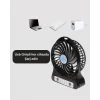 Mini USB Fan – Şarj Edilebilir, Işıklı, 3 Kademe, Taşınabilir Masaüstü Vantilatör