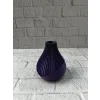 Mor Çizgili Dekoratif Vazo 11 cm Modern Tasarım Aksesuar