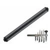Mutfak Duvarına Monte Mıknatıslı Geniş Bıçak Tutucu Stand - 55 Cm - Siyah - Paslanmaz Çelik