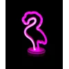 Neon Işıklı Flamingo Yazılı Masa Gece Lambası Pil+usb