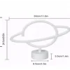 Neon Işıklı Satürn Lamba Pil+usb Mz-503