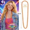 Neon Turuncu Boncuk Kolye 80 cm – Retro 80’ler 90’lar Parti Aksesuarı