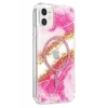 Onegif Apple iPhone 11 Uyumlu Lotus Simli Magsafe Kapak - Pembe