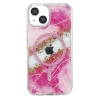 Onegif Apple İphone 14 Lotus Simli Magsafe Kapak - Pembe