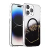 Onegif Apple İphone 14 Pro Max Lotus Simli Magsafe Kapak - Siyah