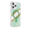 Onegif Apple İphone 14 Pro Max Lotus Simli Magsafe Kapak - Yeşil