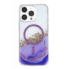 Onegif Apple iPhone 14 Pro Max Uyumlu Lotus Simli Magsafe Kapak - Mor