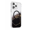 Onegif Apple iPhone 14 Pro Max Uyumlu Lotus Simli Magsafe Kapak - Siyah
