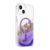 Onegif Apple iPhone 14 Uyumlu Lotus Simli Magsafe Kapak - Mor