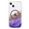 Onegif Apple iPhone 14 Uyumlu Lotus Simli Magsafe Kapak - Mor