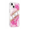 Onegif Apple iPhone 14 Uyumlu Lotus Simli Magsafe Kapak - Pembe