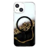 Onegif Apple İphone 15 Lotus Simli Magsafe Kapak - Siyah